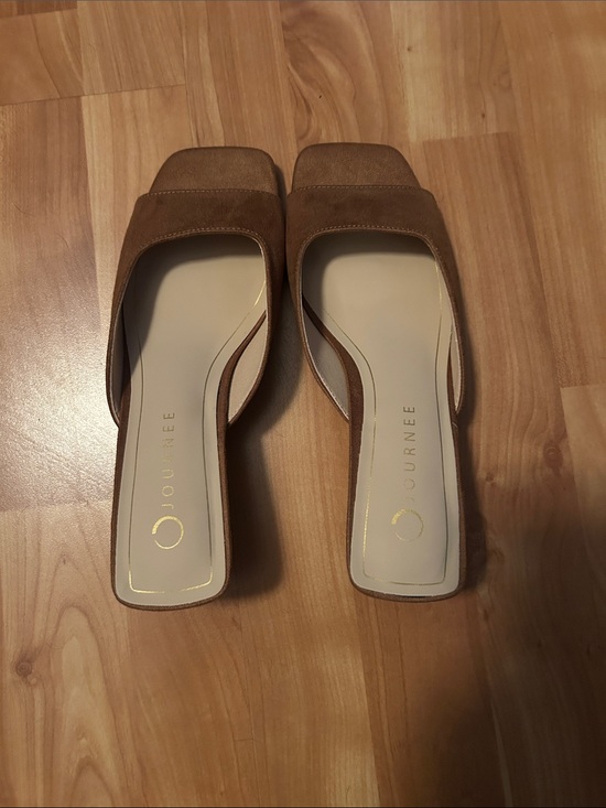 Journee Collection Shoes - Journee Collection Tan Square-Toe Slide Mules